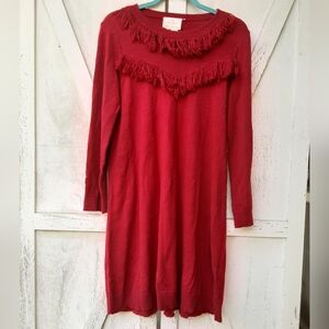 Kate Spade Crimson fringe dress size S.